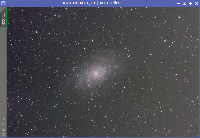 M33 - PixInsight - Before GraXpert light pollution removal