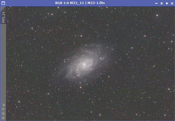 M33 - Pixinsight - After histogram stretch