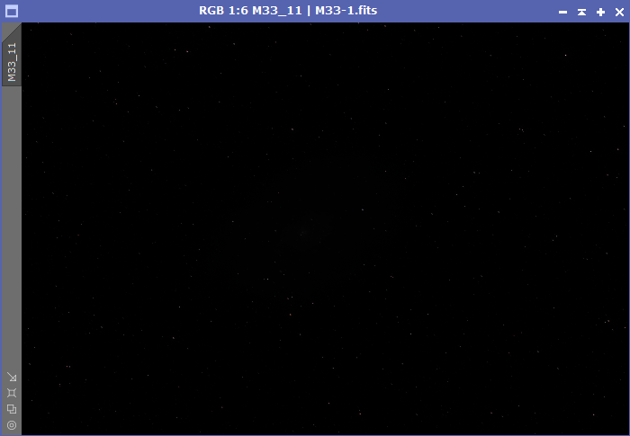 M33 - Pixinsight - Before histogram stretch