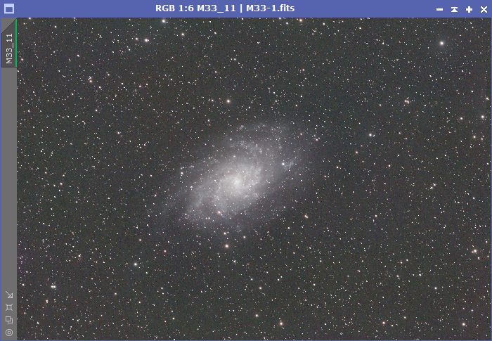 M33 - Pixinsight - After white balance correction