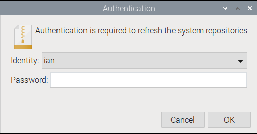 Raspberry Pi Authentication Prompt