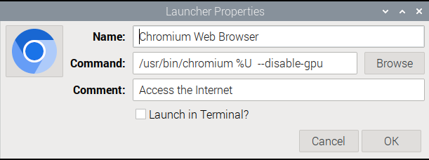 Chromium browser GPU fix