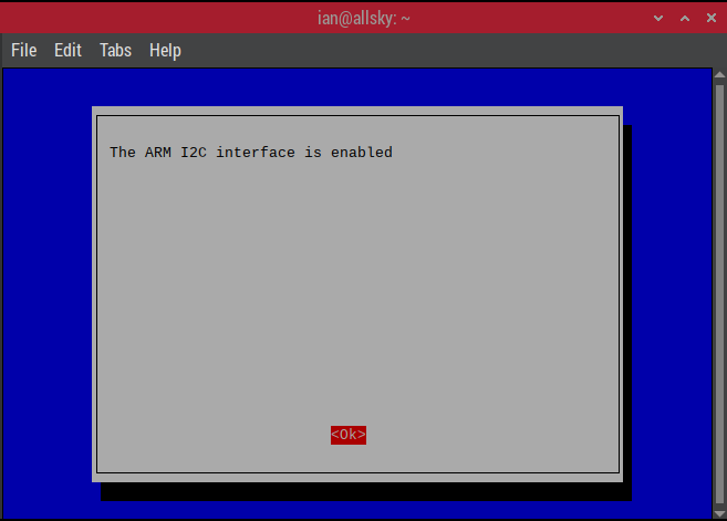 raspi-config I2C enabled